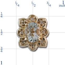 AC256 14K AQUAMARINE SLIDE WITH 8 DIAMONDS 